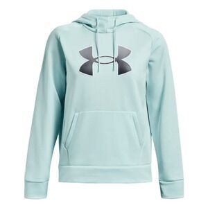 Under Armour Original Performance Fleece Hoodie Sweatshirt Mint Green Gray Pull-